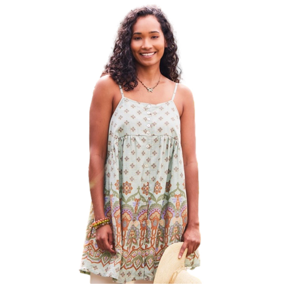 April cornier strappy tunic dress mint green pattern - Picture 3 of 11
